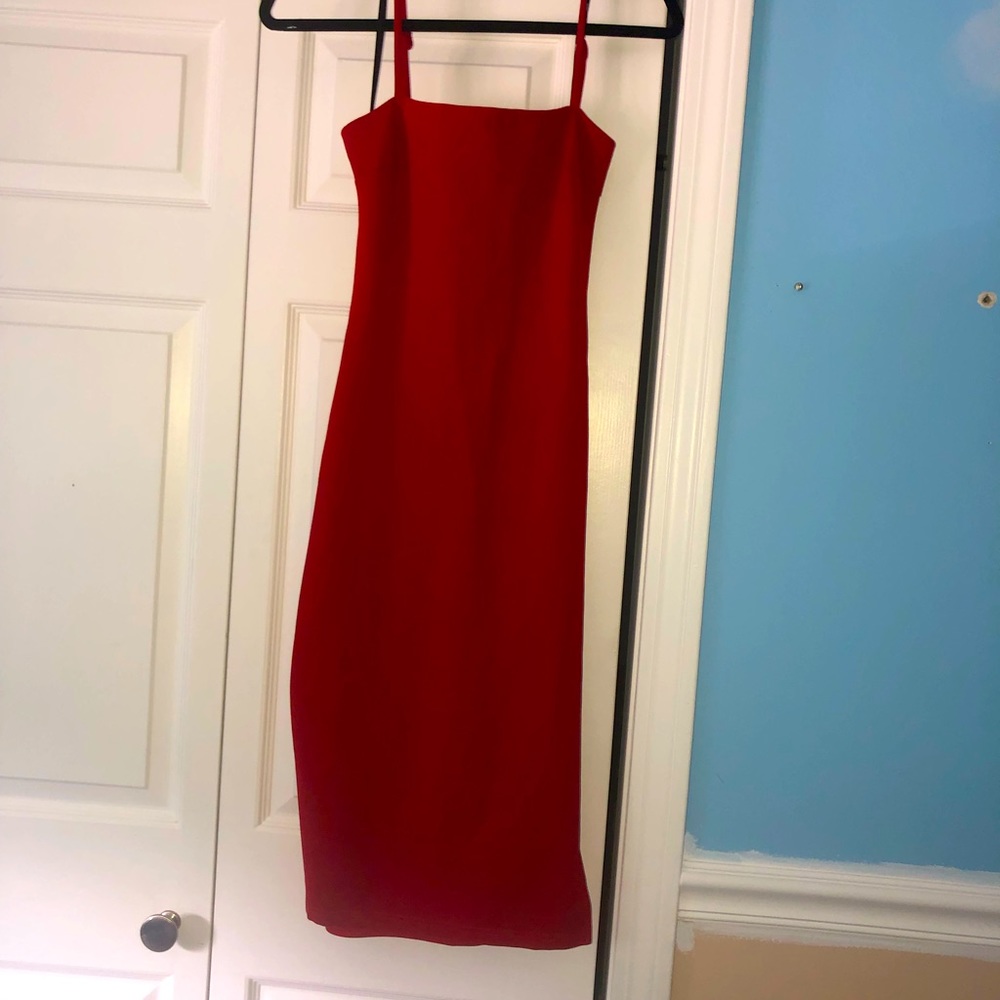 Red Bodycon midi dress